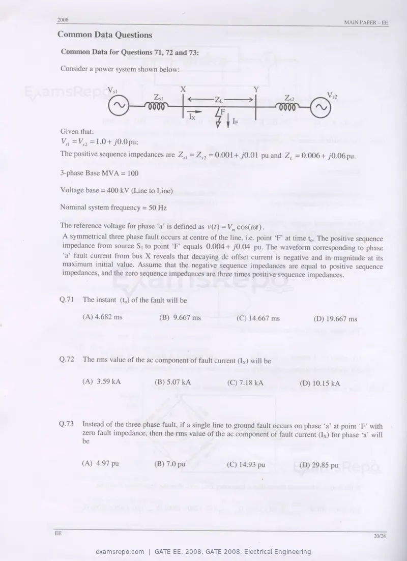 GATE EE 2008 question paper, GATE 2008, Electrical Engineering, page 20 of 24