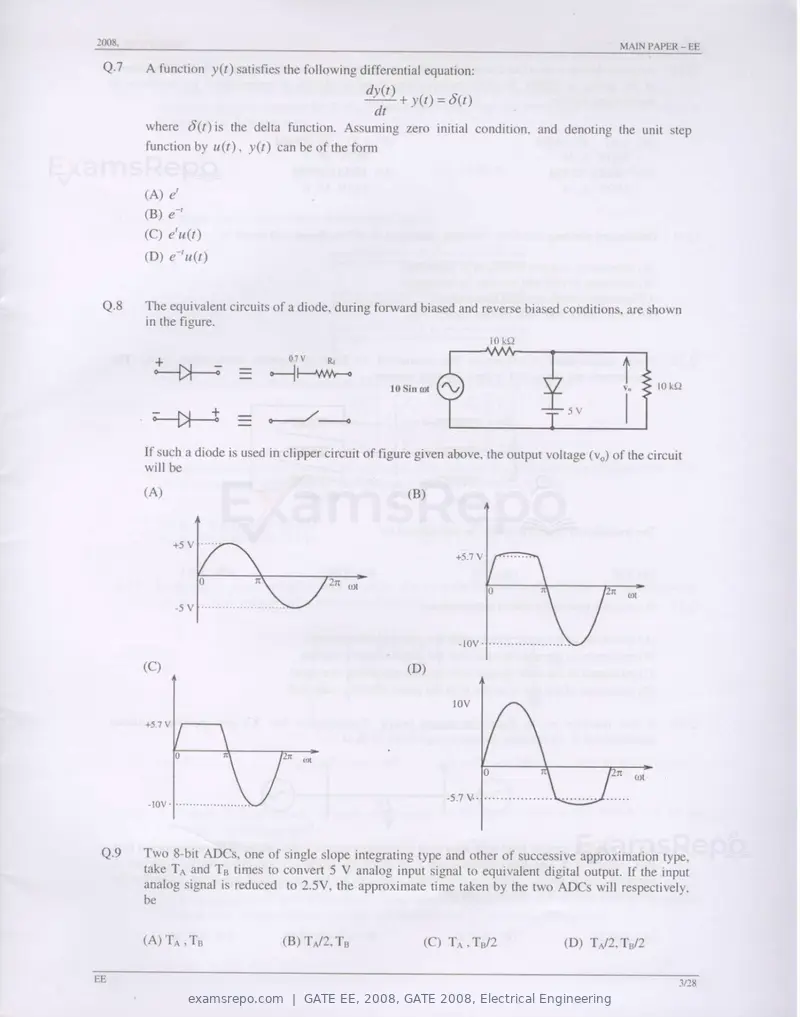 GATE EE 2008 question paper, GATE 2008, Electrical Engineering, page 3 of 24