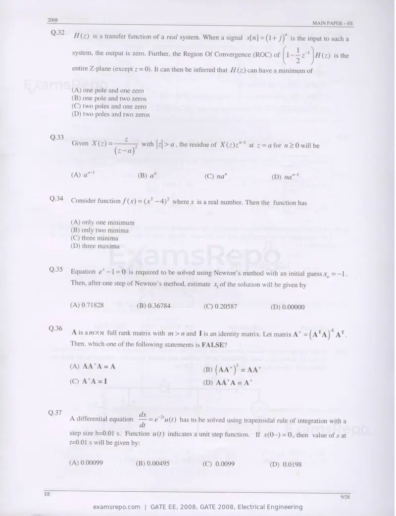 GATE EE 2008 question paper, GATE 2008, Electrical Engineering, page 9 of 24