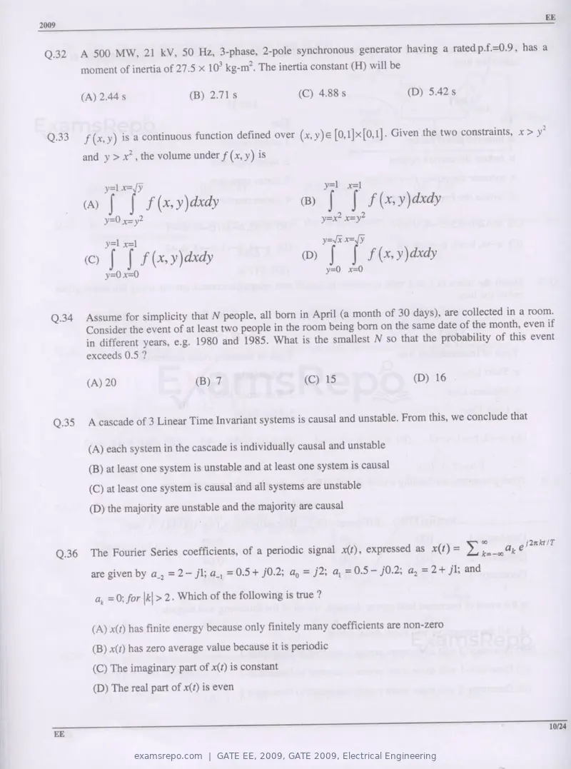 GATE EE 2009 question paper, GATE 2009, Electrical Engineering, page 10 of 19