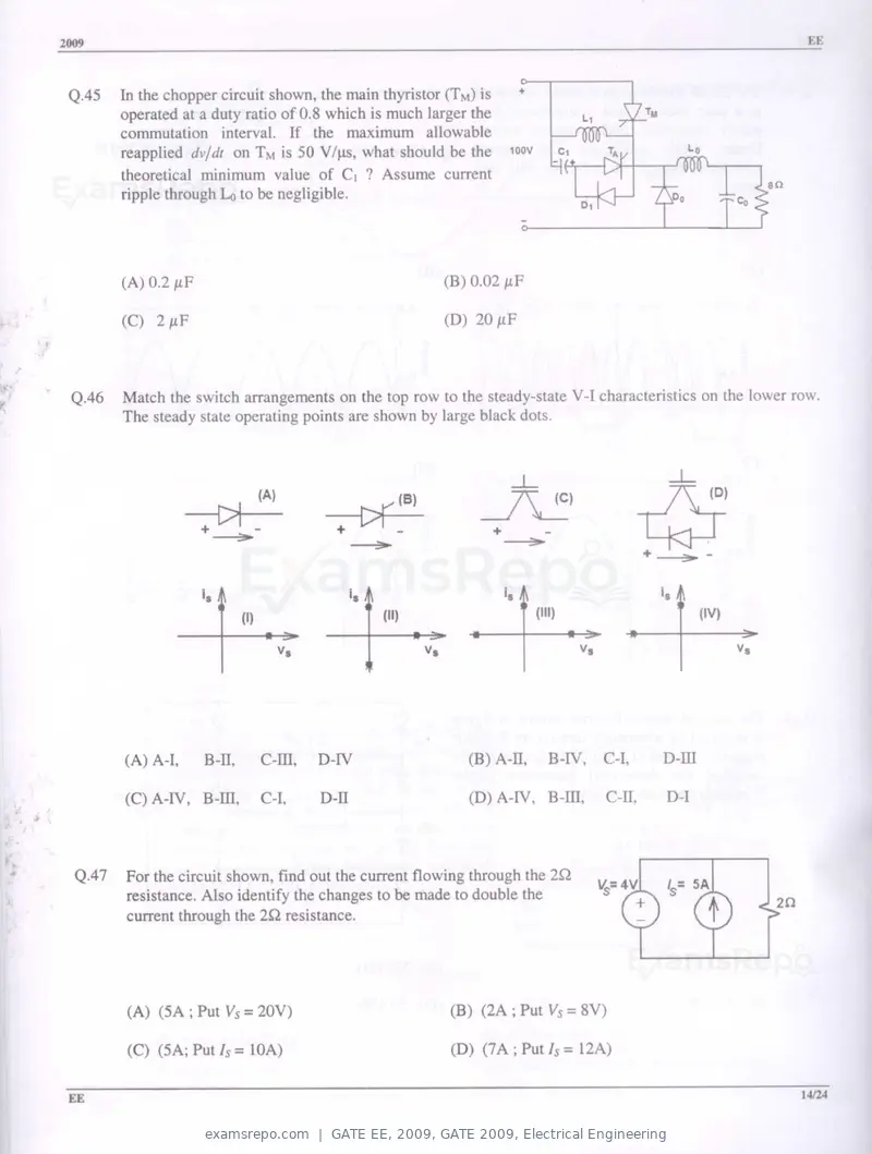 GATE EE 2009 question paper, GATE 2009, Electrical Engineering, page 14 of 19