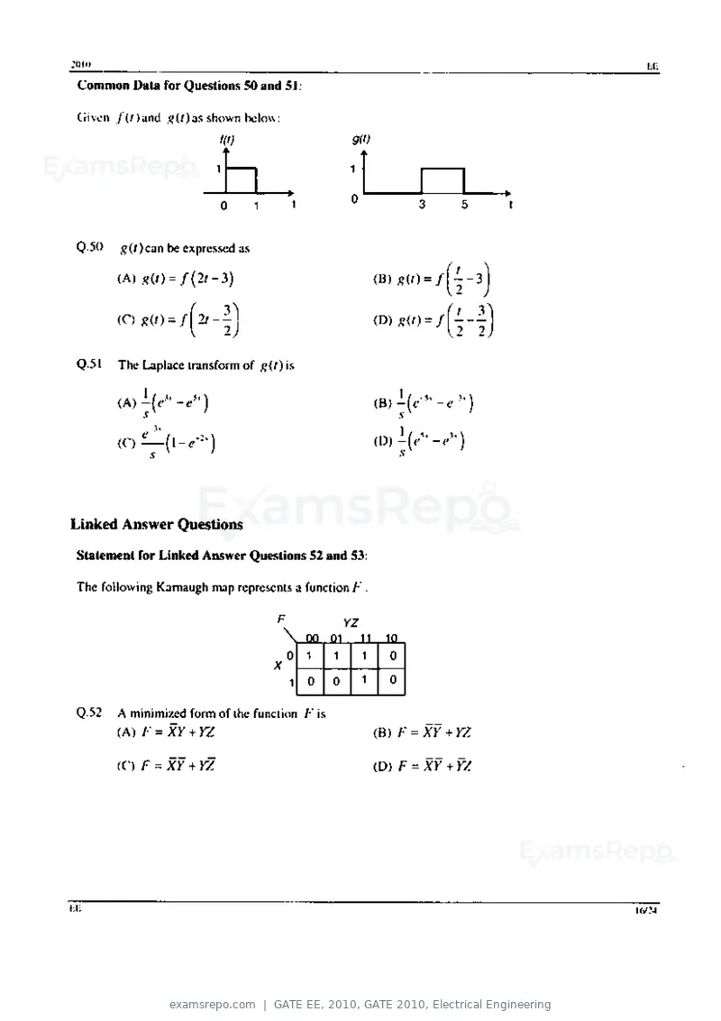 GATE EE 2010 question paper, GATE 2010, Electrical Engineering, page 16 of 24
