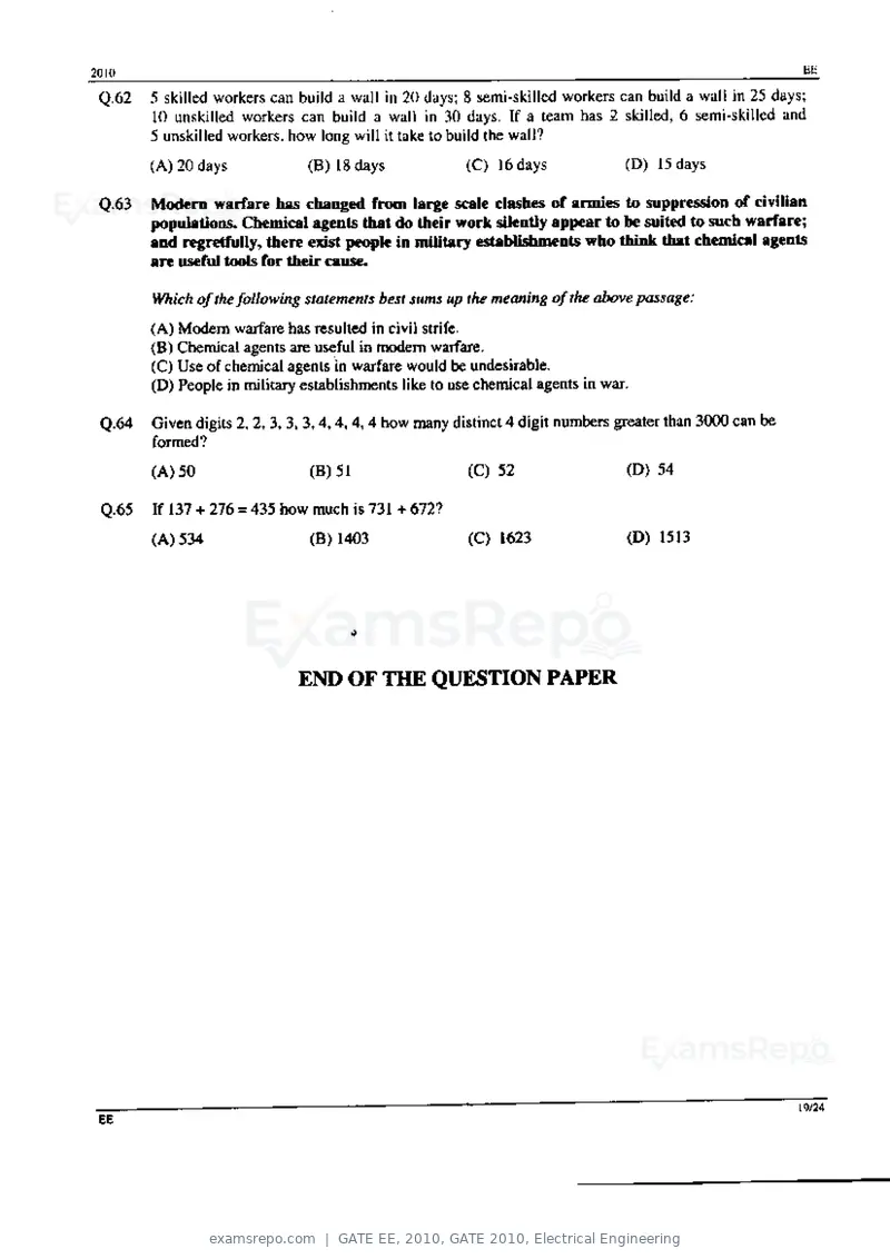 GATE EE 2010 question paper, GATE 2010, Electrical Engineering, page 19 of 24