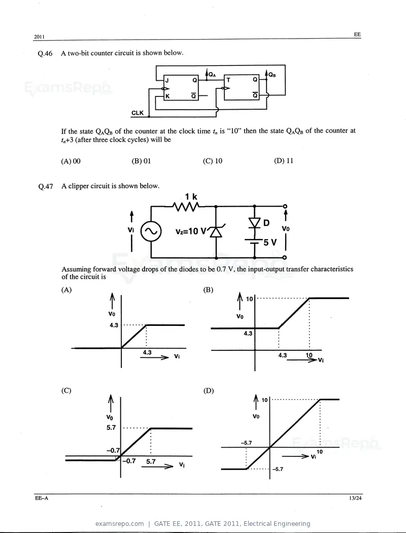 GATE EE 2011 question paper, GATE 2011, Electrical Engineering, page 13 of 18