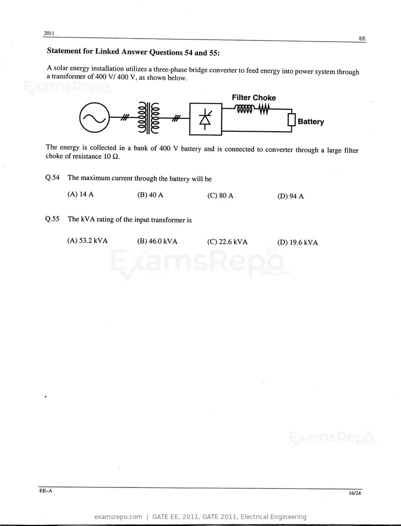 GATE EE 2011 question paper, GATE 2011, Electrical Engineering, page 16 of 18