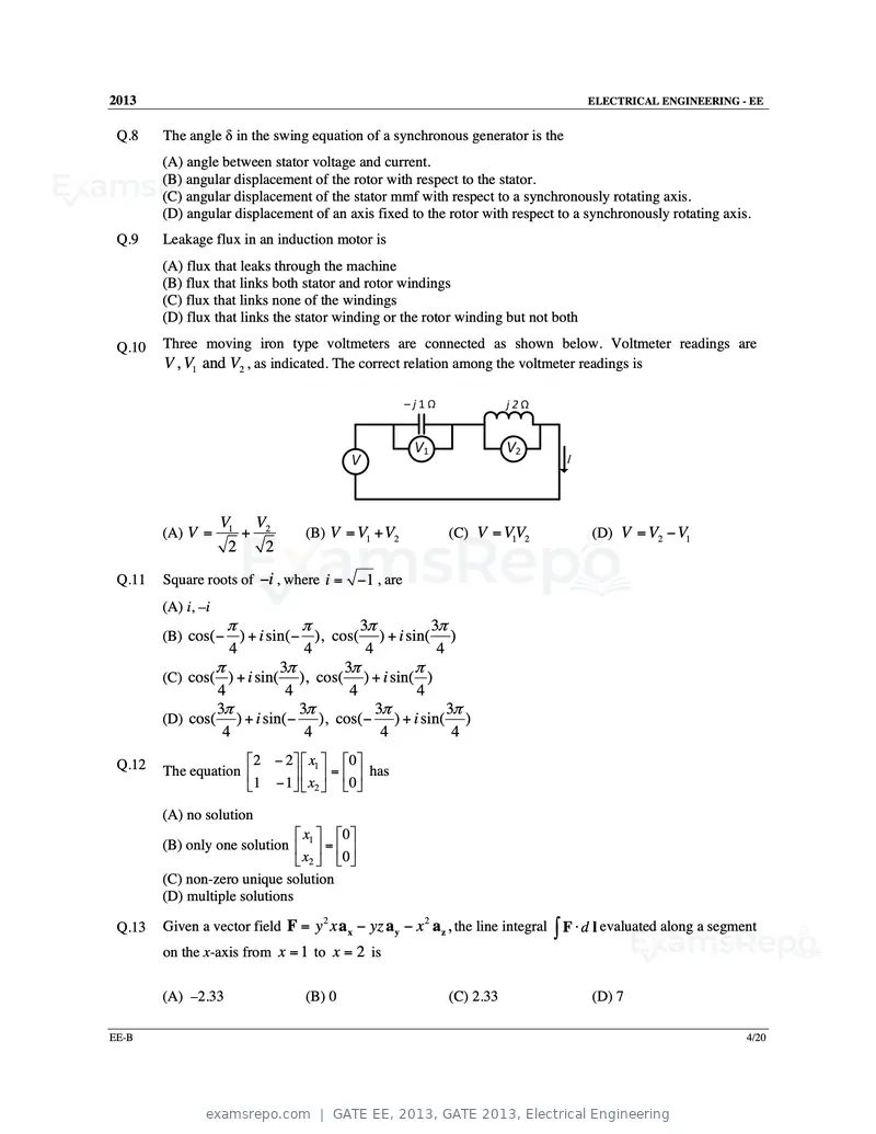 GATE EE 2013 question paper, GATE 2013, Electrical Engineering, page 22 of 68