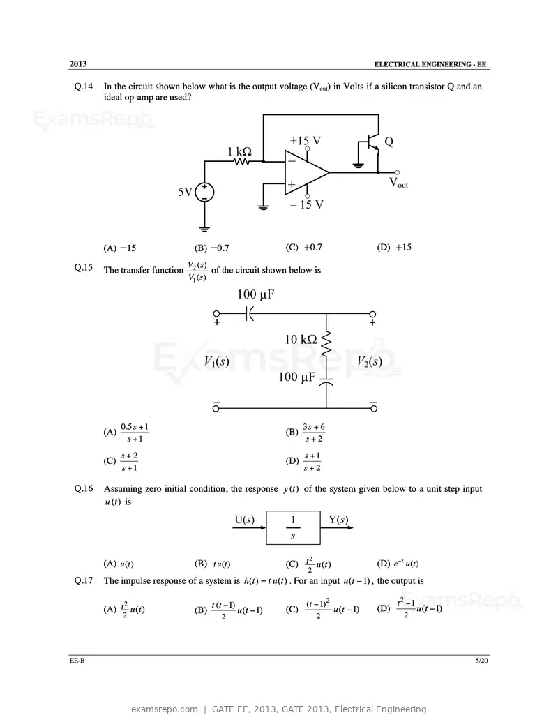 GATE EE 2013 question paper, GATE 2013, Electrical Engineering, page 23 of 68