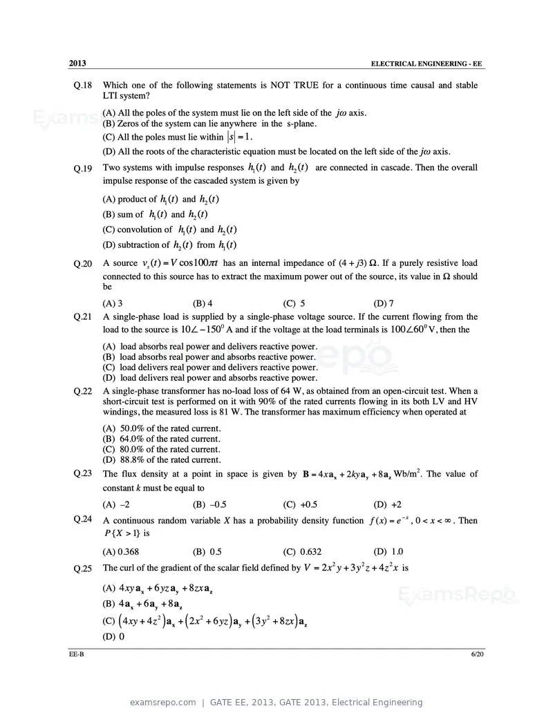GATE EE 2013 question paper, GATE 2013, Electrical Engineering, page 24 of 68