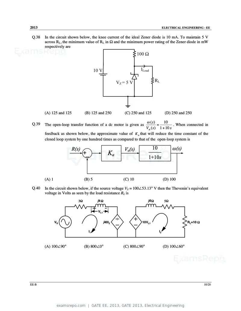 GATE EE 2013 question paper, GATE 2013, Electrical Engineering, page 28 of 68