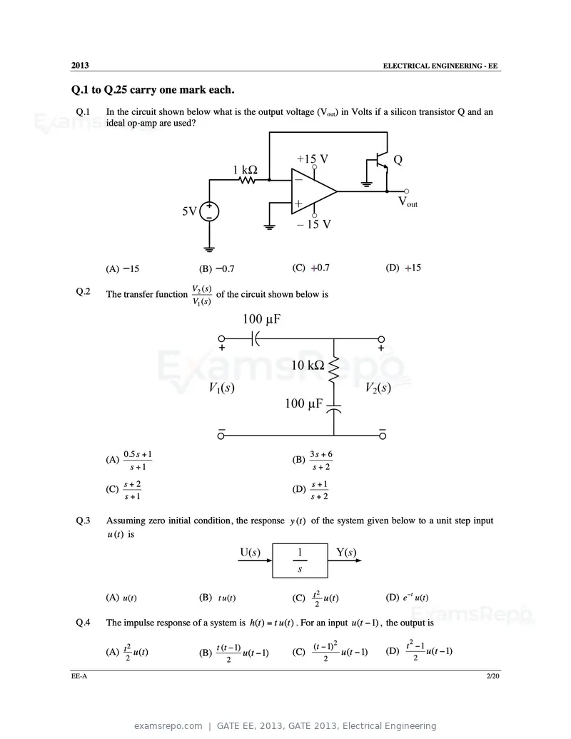 GATE EE 2013 question paper, GATE 2013, Electrical Engineering, page 3 of 68