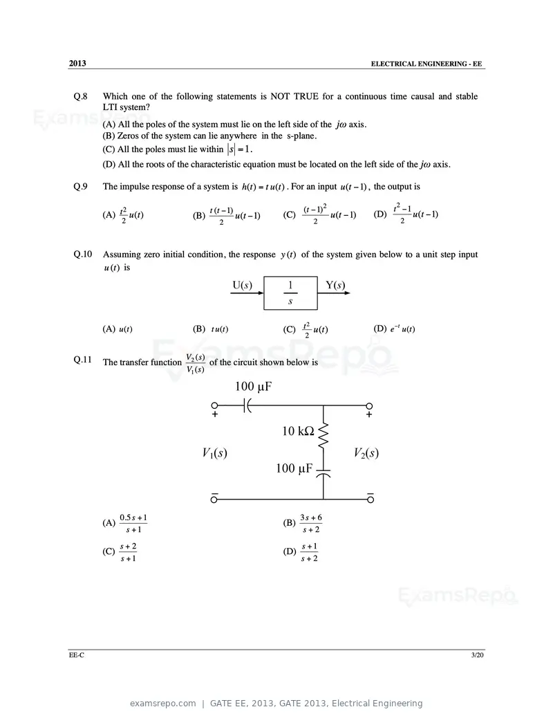 GATE EE 2013 question paper, GATE 2013, Electrical Engineering, page 38 of 68