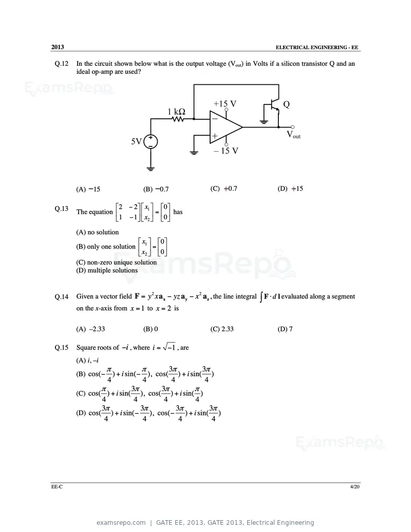 GATE EE 2013 question paper, GATE 2013, Electrical Engineering, page 39 of 68