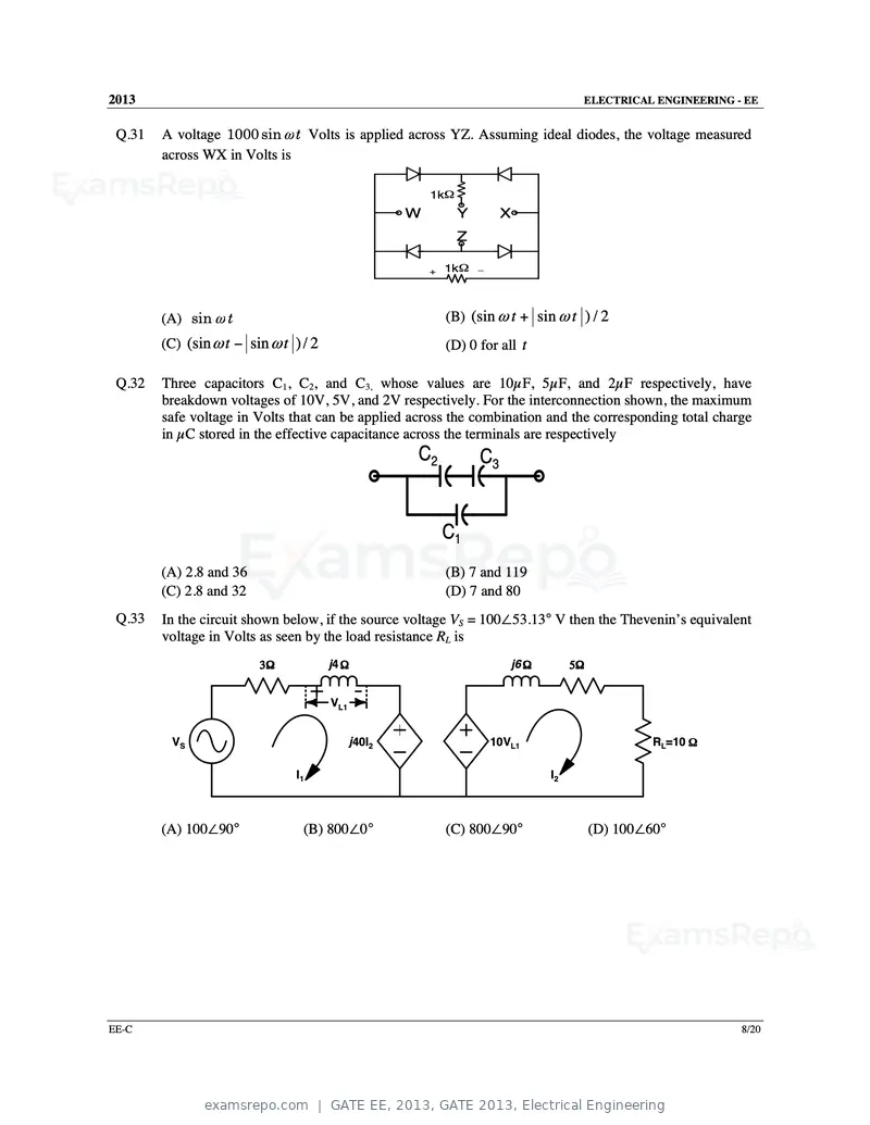 GATE EE 2013 question paper, GATE 2013, Electrical Engineering, page 43 of 68