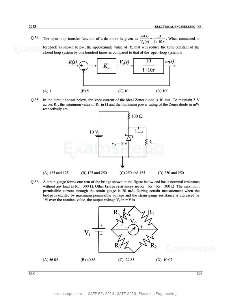 GATE EE 2013 question paper, GATE 2013, Electrical Engineering, page 44 of 68