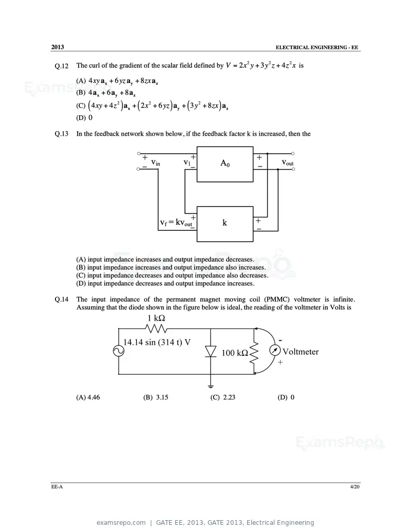 GATE EE 2013 question paper, GATE 2013, Electrical Engineering, page 5 of 68