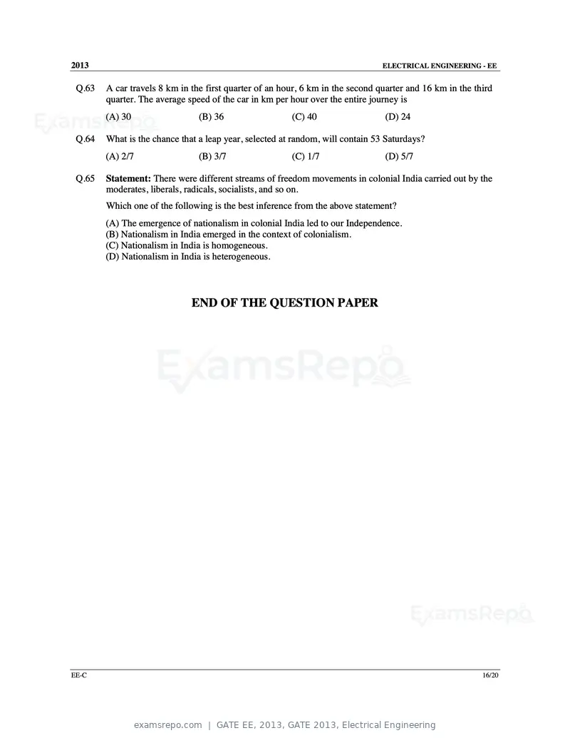GATE EE 2013 question paper, GATE 2013, Electrical Engineering, page 51 of 68