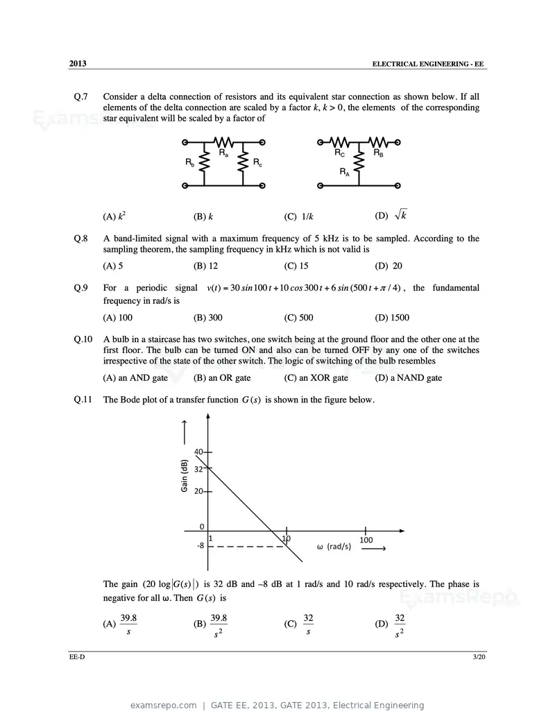 GATE EE 2013 question paper, GATE 2013, Electrical Engineering, page 55 of 68