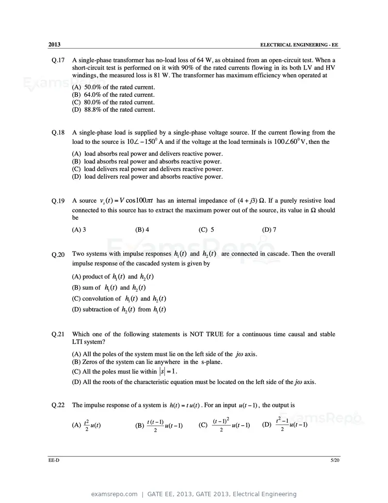 GATE EE 2013 question paper, GATE 2013, Electrical Engineering, page 57 of 68