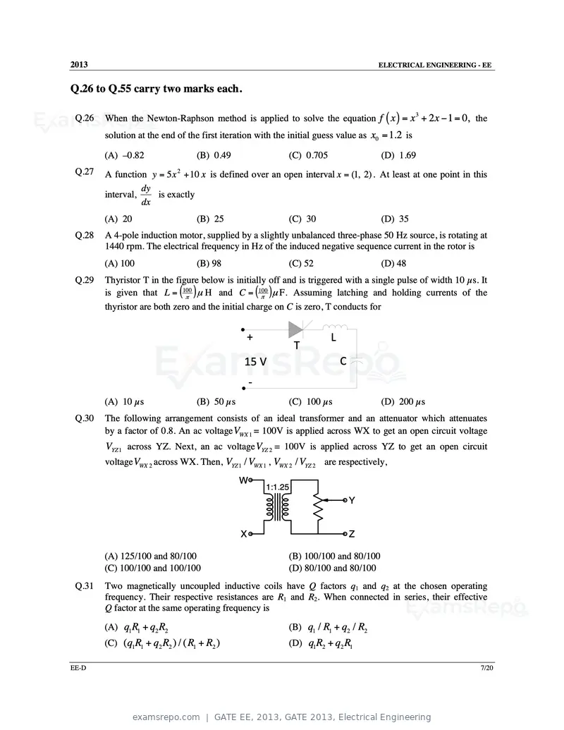 GATE EE 2013 question paper, GATE 2013, Electrical Engineering, page 59 of 68