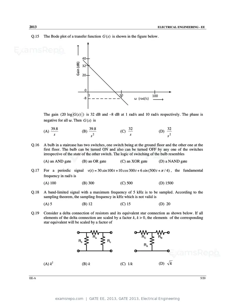 GATE EE 2013 question paper, GATE 2013, Electrical Engineering, page 6 of 68