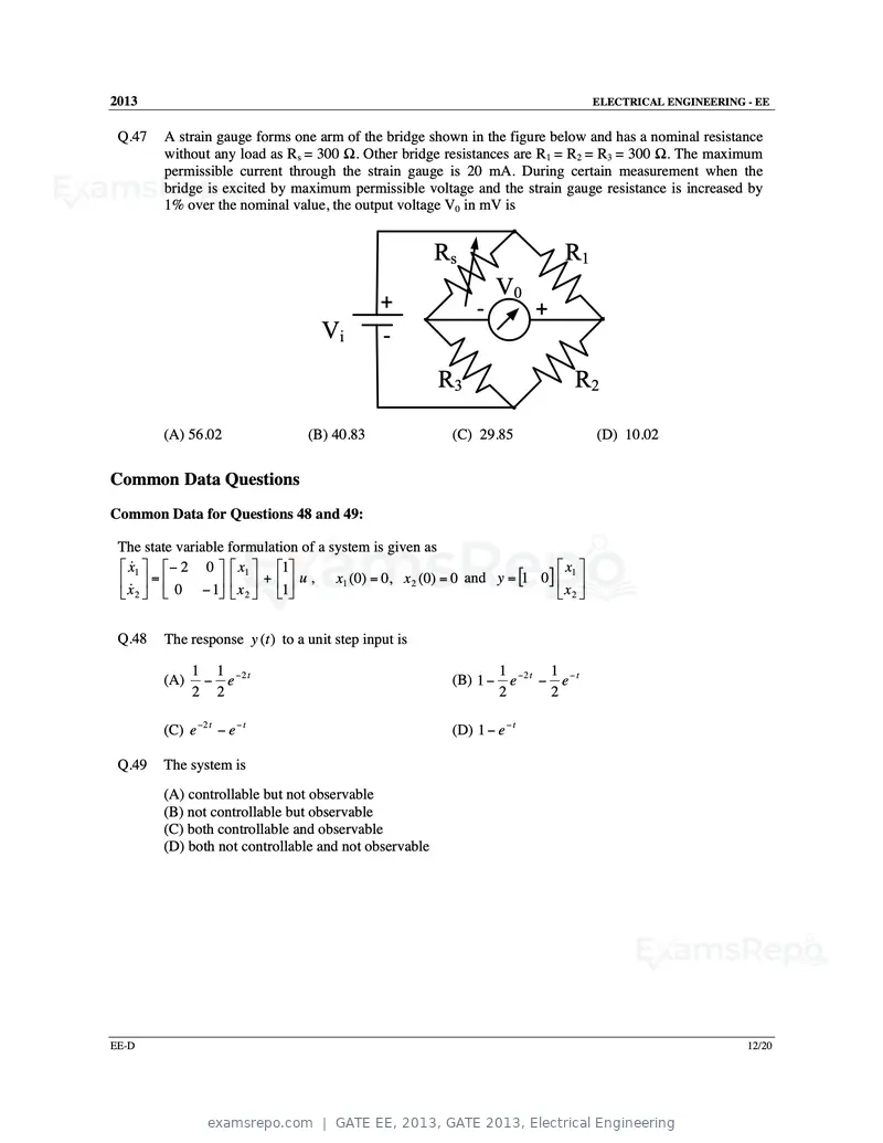 GATE EE 2013 question paper, GATE 2013, Electrical Engineering, page 64 of 68