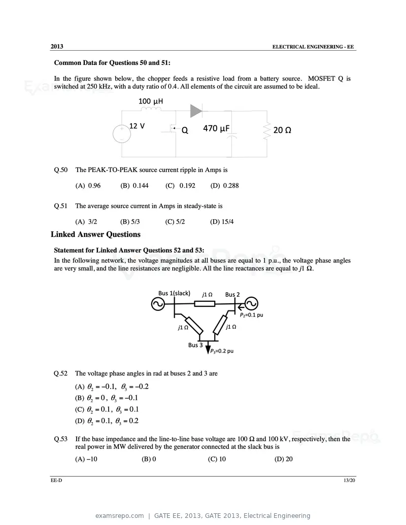 GATE EE 2013 question paper, GATE 2013, Electrical Engineering, page 65 of 68