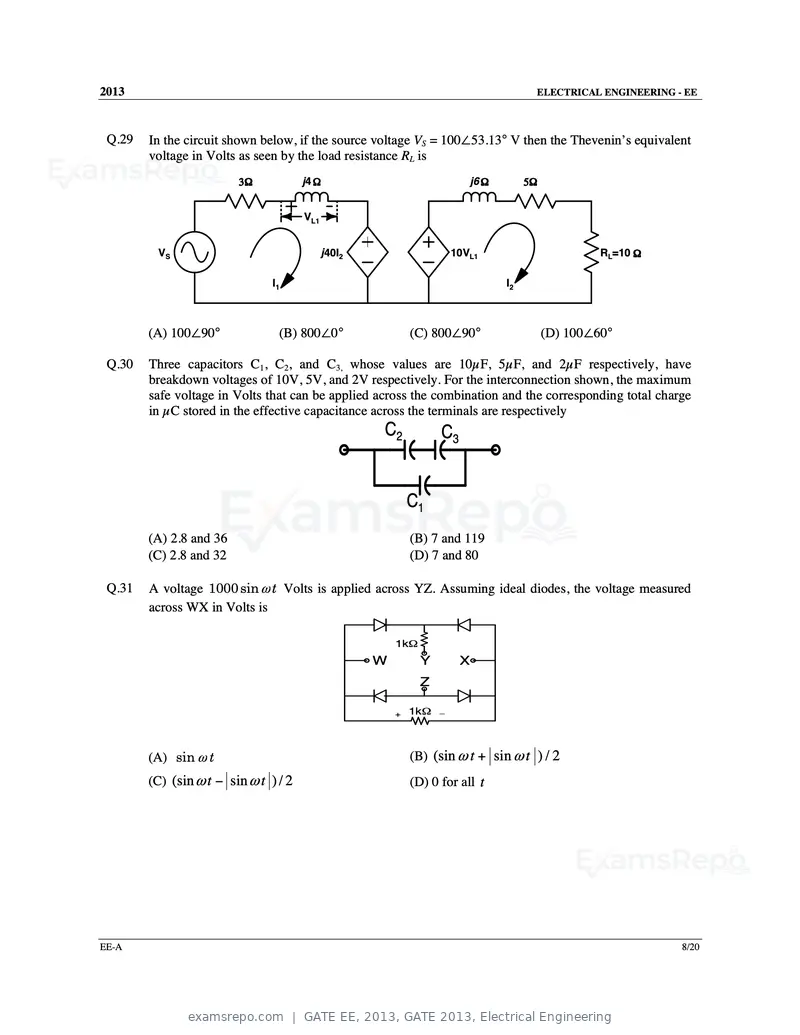 GATE EE 2013 question paper, GATE 2013, Electrical Engineering, page 9 of 68
