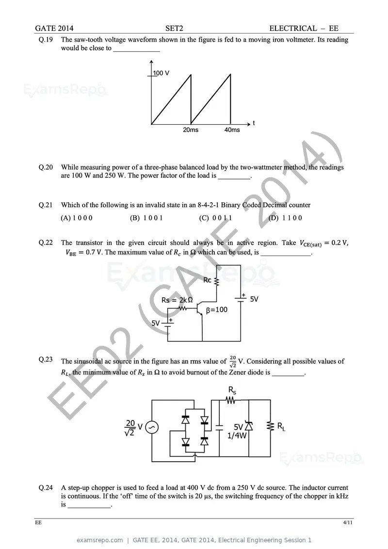 GATE EE 2014 question paper, GATE 2014, Electrical Engineering Session 1, page 34 of 65