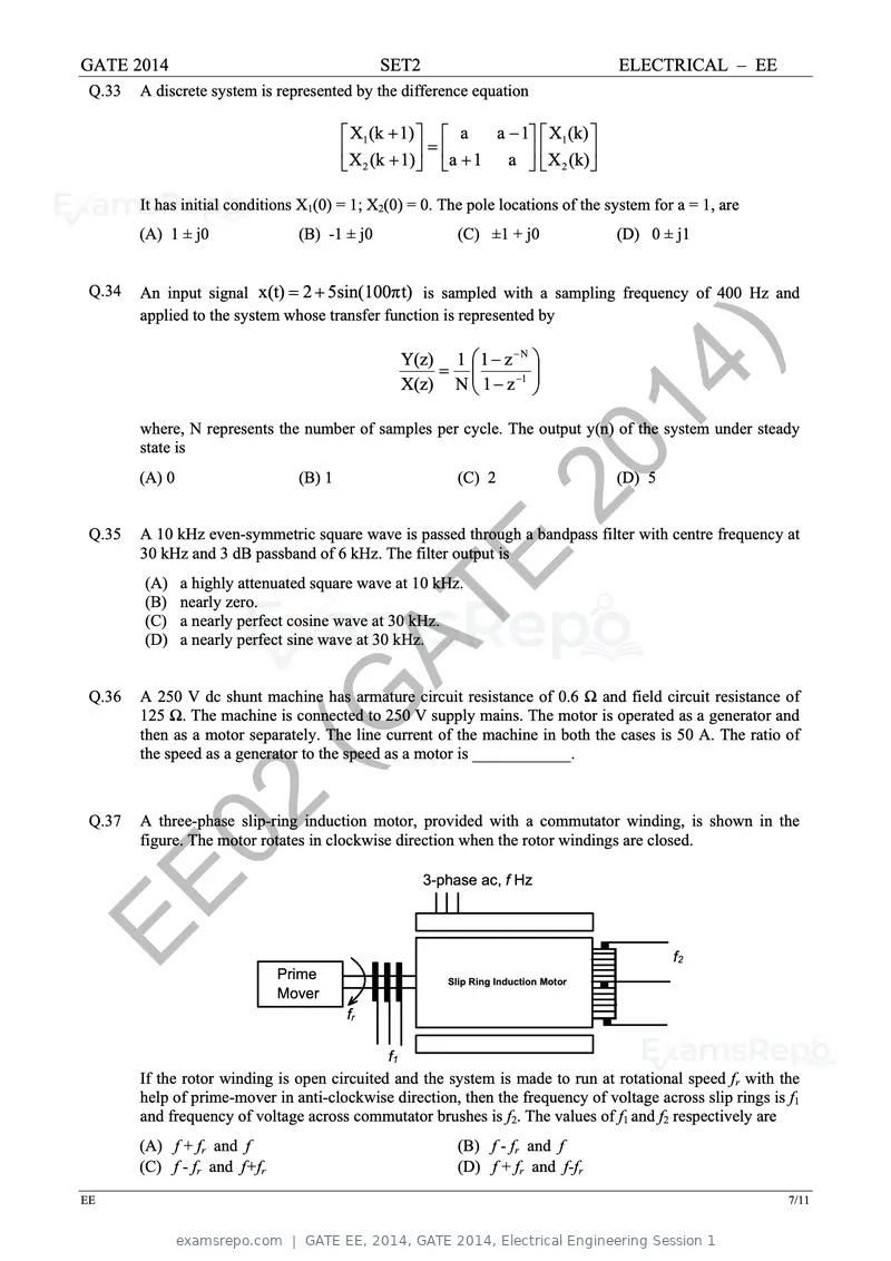 GATE EE 2014 question paper, GATE 2014, Electrical Engineering Session 1, page 37 of 65