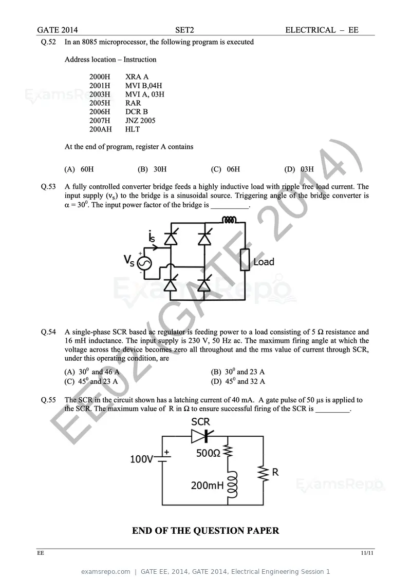 GATE EE 2014 question paper, GATE 2014, Electrical Engineering Session 1, page 41 of 65