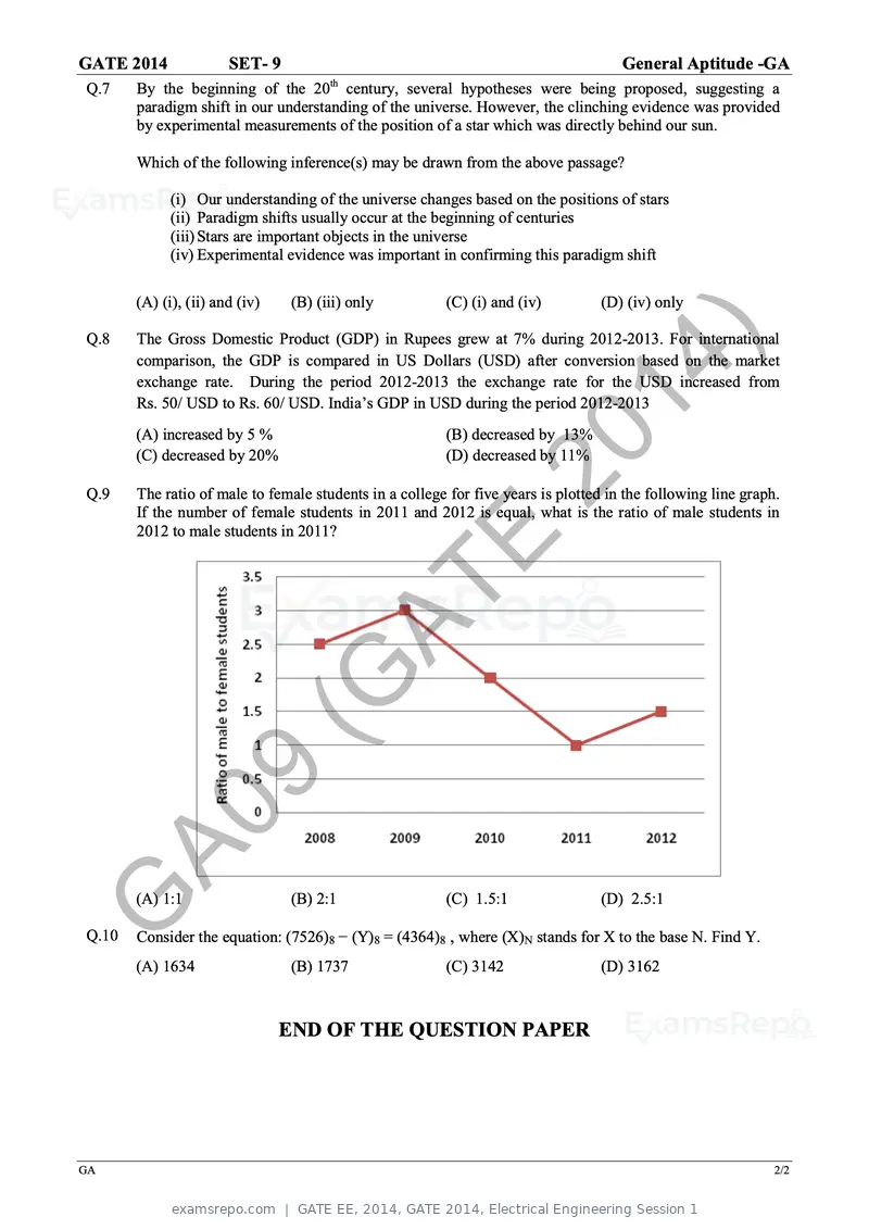 GATE EE 2014 question paper, GATE 2014, Electrical Engineering Session 1, page 49 of 65