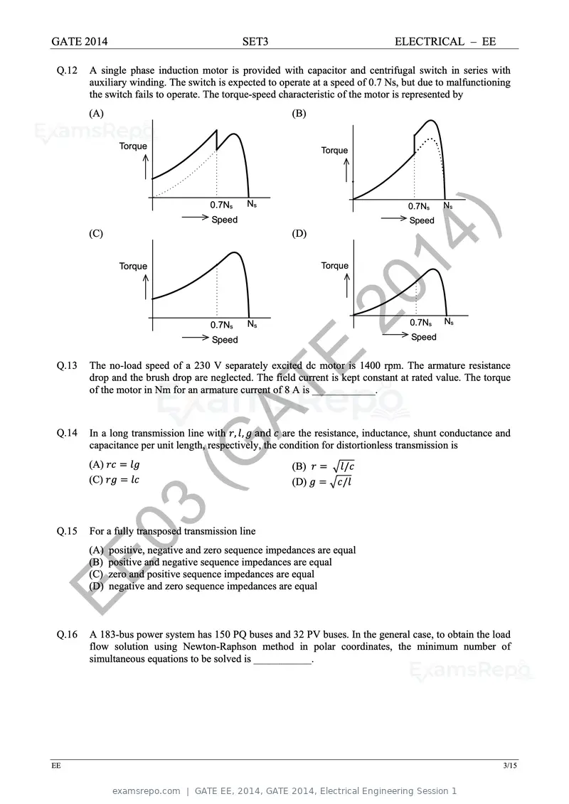 GATE EE 2014 question paper, GATE 2014, Electrical Engineering Session 1, page 52 of 65
