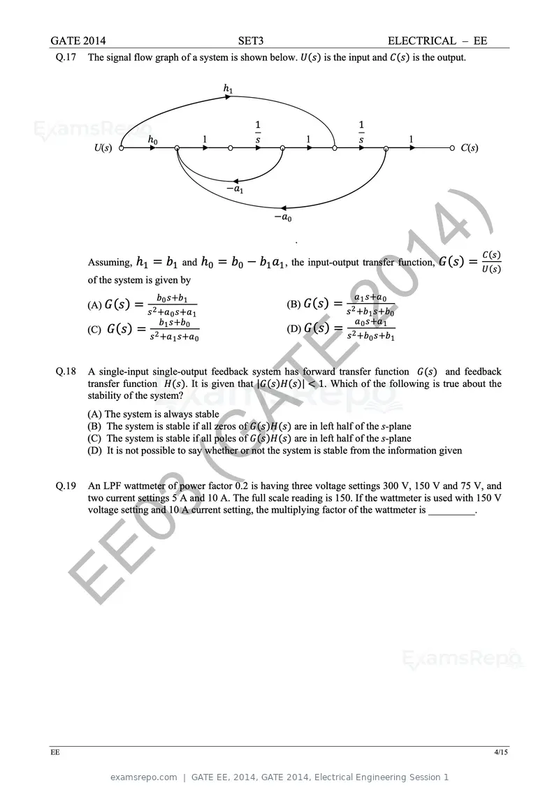 GATE EE 2014 question paper, GATE 2014, Electrical Engineering Session 1, page 53 of 65