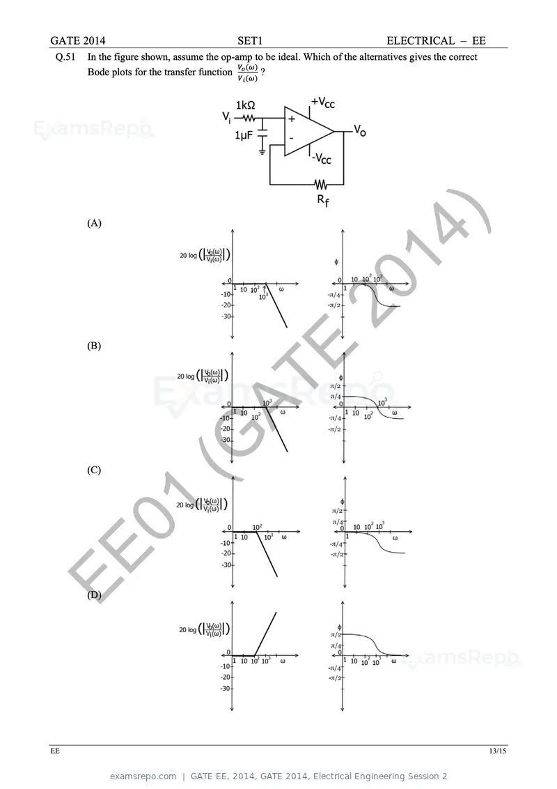GATE EE 2014 question paper, GATE 2014, Electrical Engineering Session 2, page 20 of 65