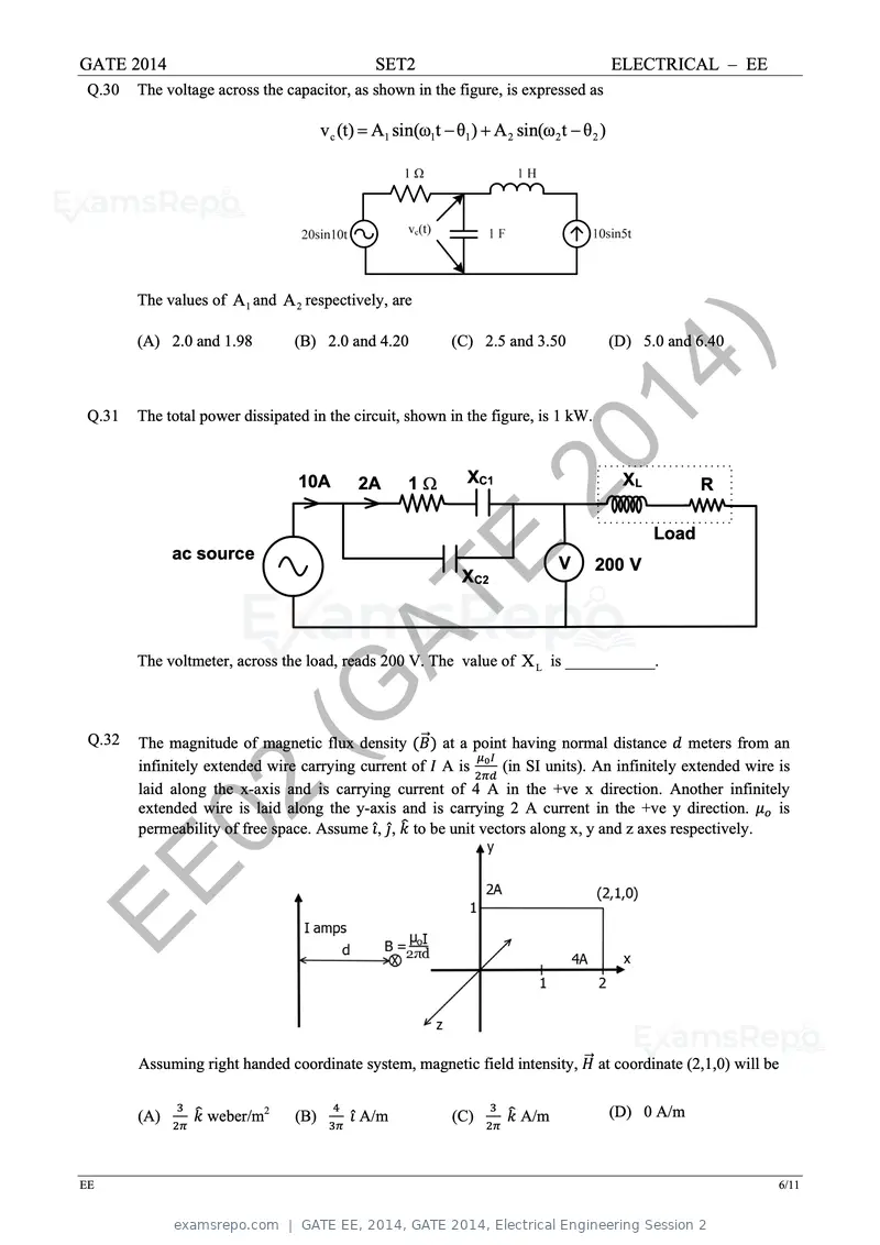 GATE EE 2014 question paper, GATE 2014, Electrical Engineering Session 2, page 36 of 65