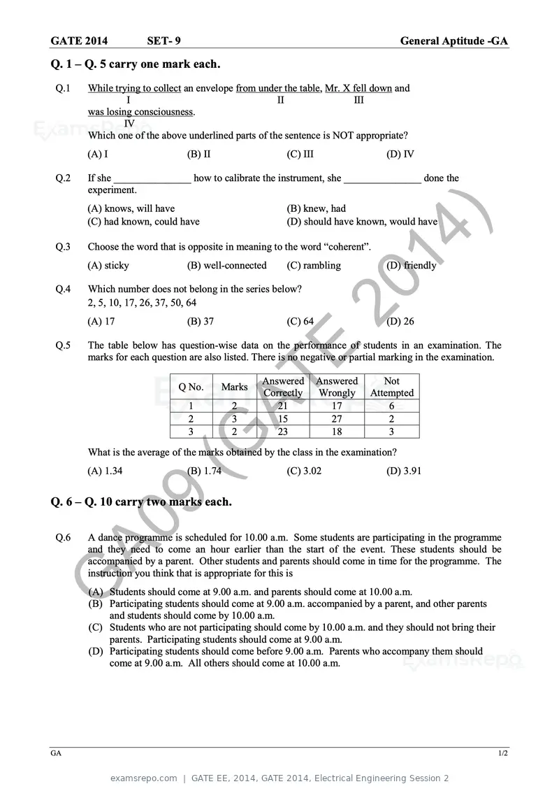 GATE EE 2014 question paper, GATE 2014, Electrical Engineering Session 2, page 48 of 65