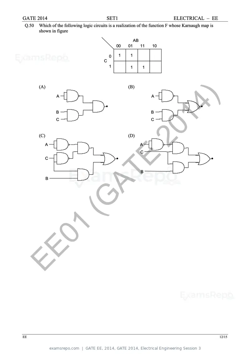 GATE EE 2014 question paper, GATE 2014, Electrical Engineering Session 3, page 19 of 65