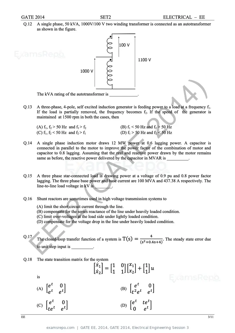 GATE EE 2014 question paper, GATE 2014, Electrical Engineering Session 3, page 33 of 65