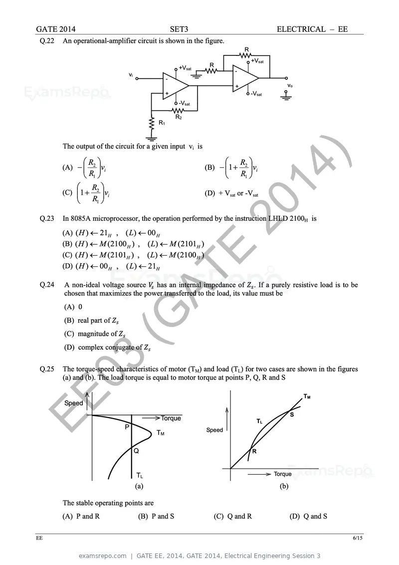 GATE EE 2014 question paper, GATE 2014, Electrical Engineering Session 3, page 55 of 65