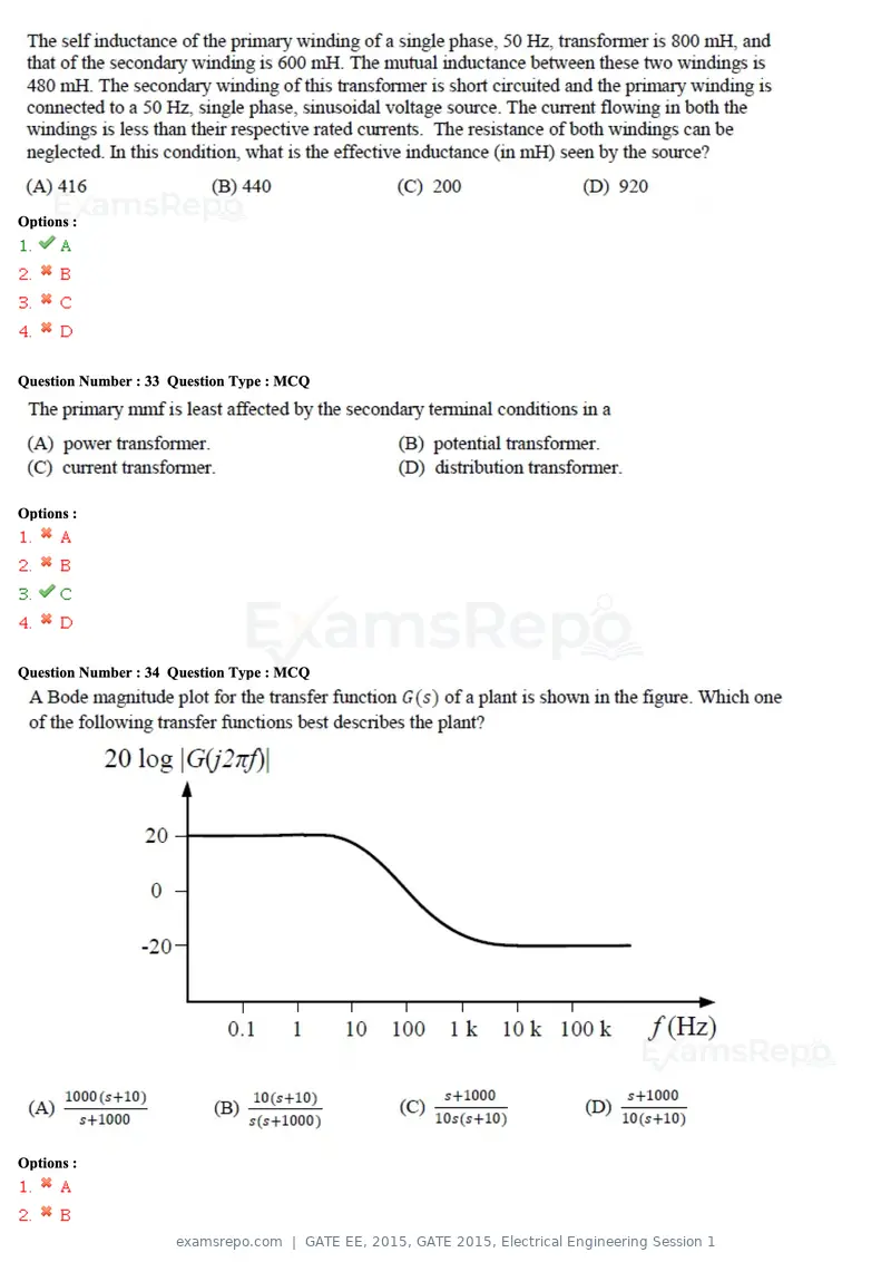 GATE EE 2015 question paper, GATE 2015, Electrical Engineering Session 1, page 16 of 57