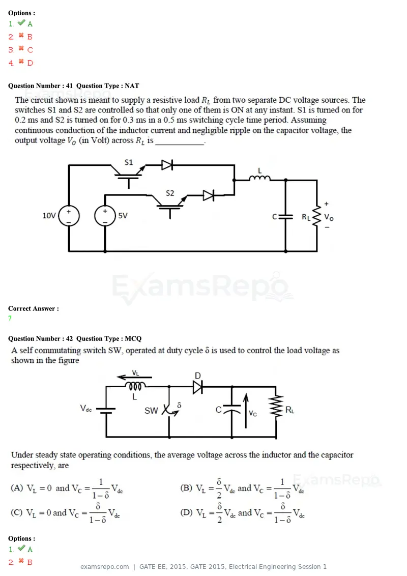 GATE EE 2015 question paper, GATE 2015, Electrical Engineering Session 1, page 19 of 57