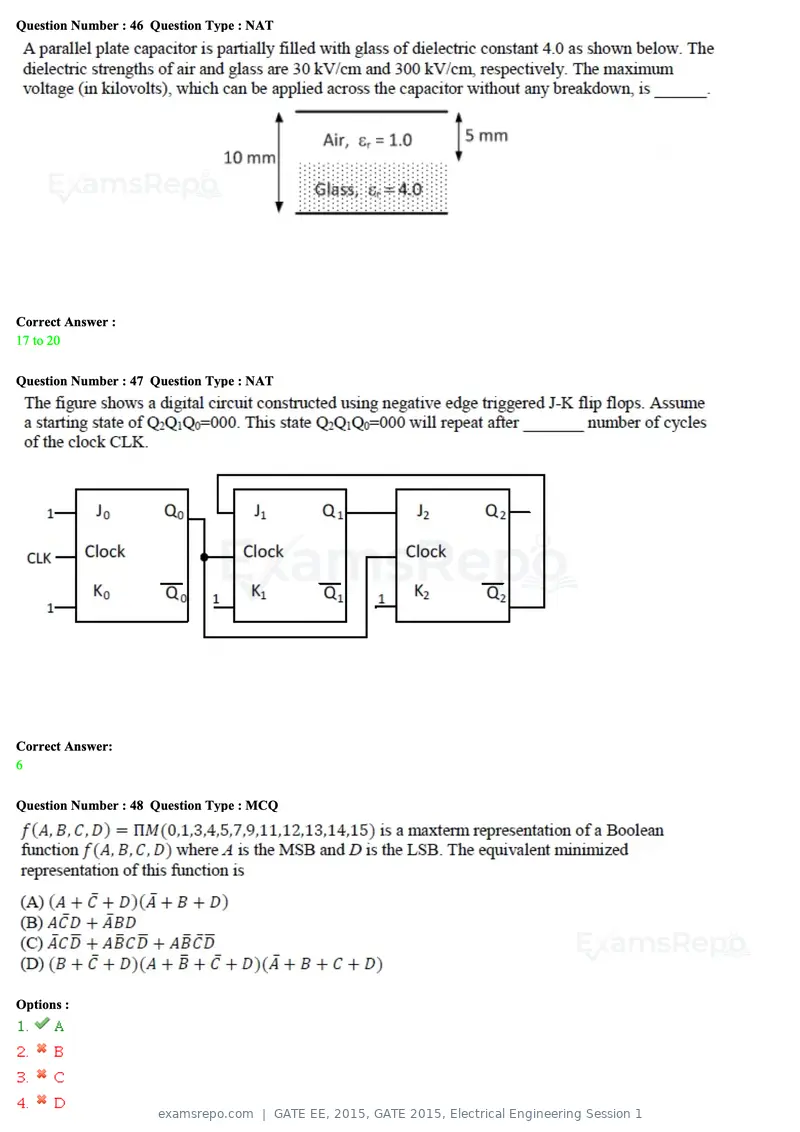 GATE EE 2015 question paper, GATE 2015, Electrical Engineering Session 1, page 21 of 57