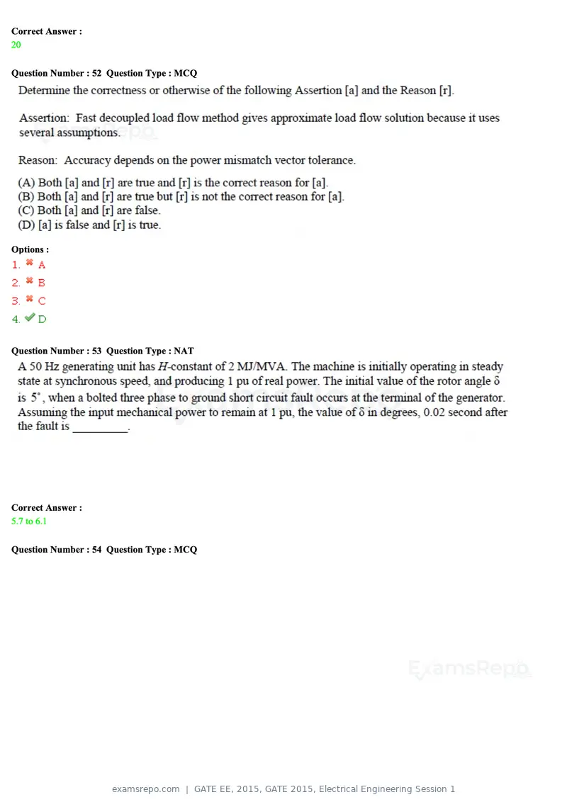 GATE EE 2015 question paper, GATE 2015, Electrical Engineering Session 1, page 23 of 57