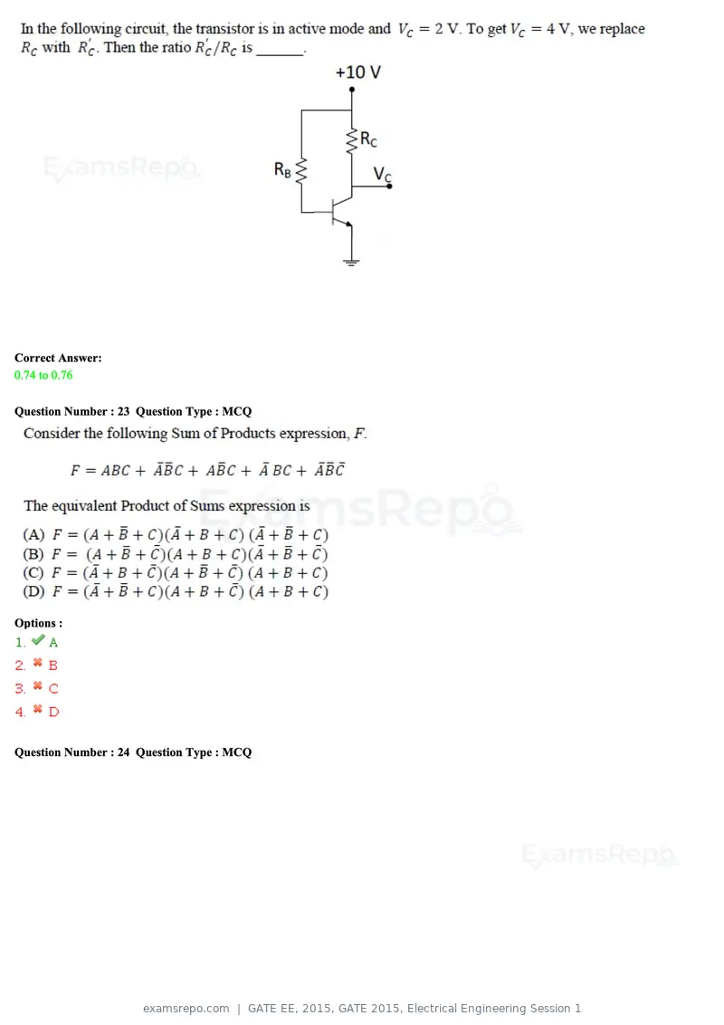 GATE EE 2015 question paper, GATE 2015, Electrical Engineering Session 1, page 38 of 57