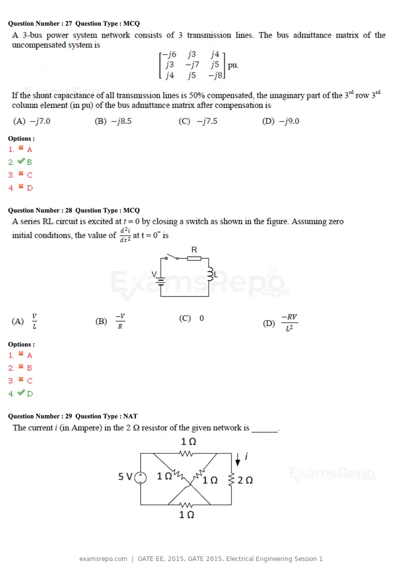 GATE EE 2015 question paper, GATE 2015, Electrical Engineering Session 1, page 41 of 57