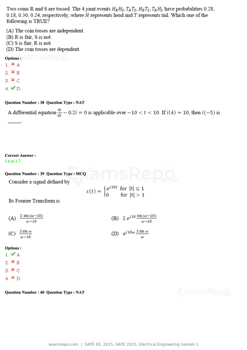 GATE EE 2015 question paper, GATE 2015, Electrical Engineering Session 1, page 45 of 57