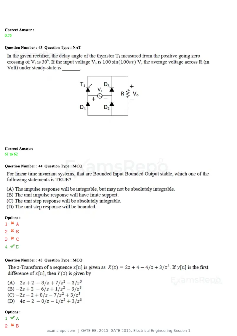 GATE EE 2015 question paper, GATE 2015, Electrical Engineering Session 1, page 47 of 57