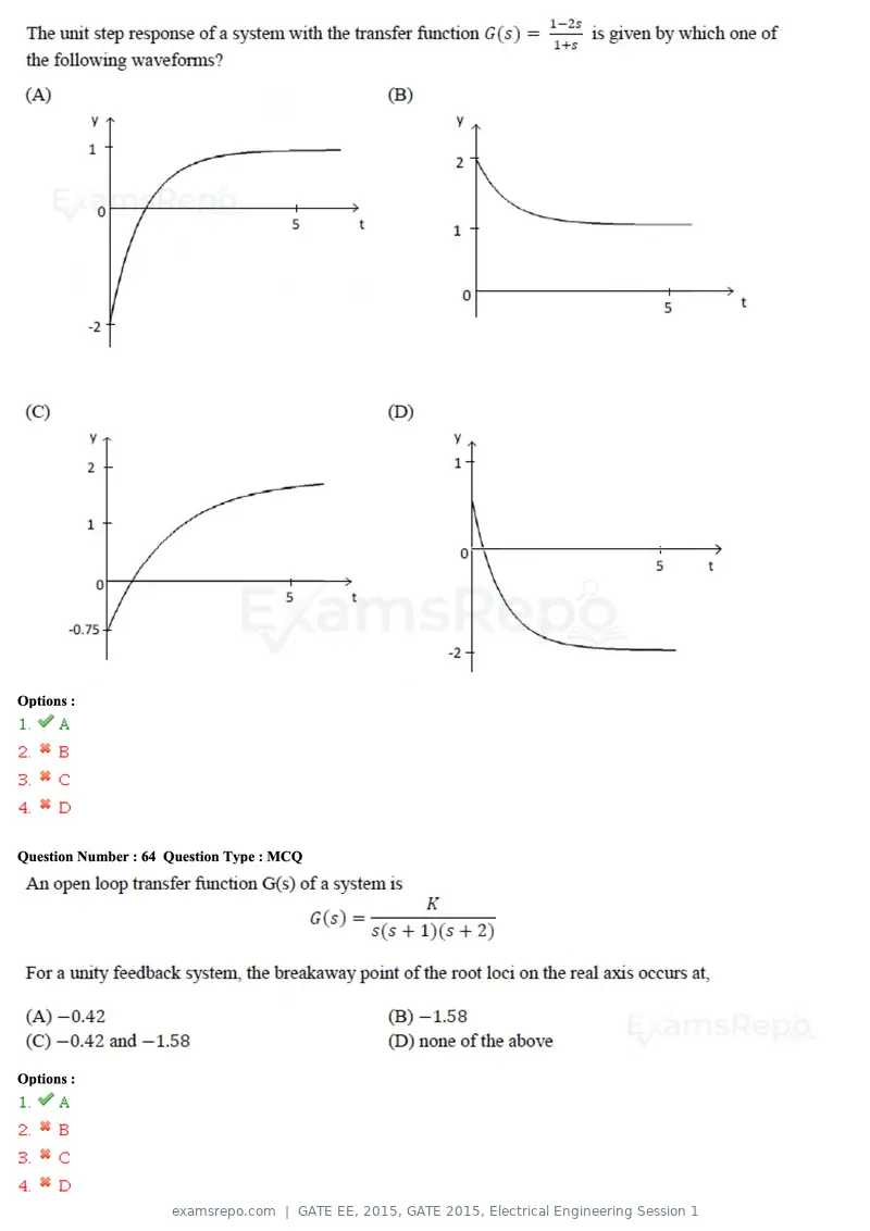 GATE EE 2015 question paper, GATE 2015, Electrical Engineering Session 1, page 56 of 57