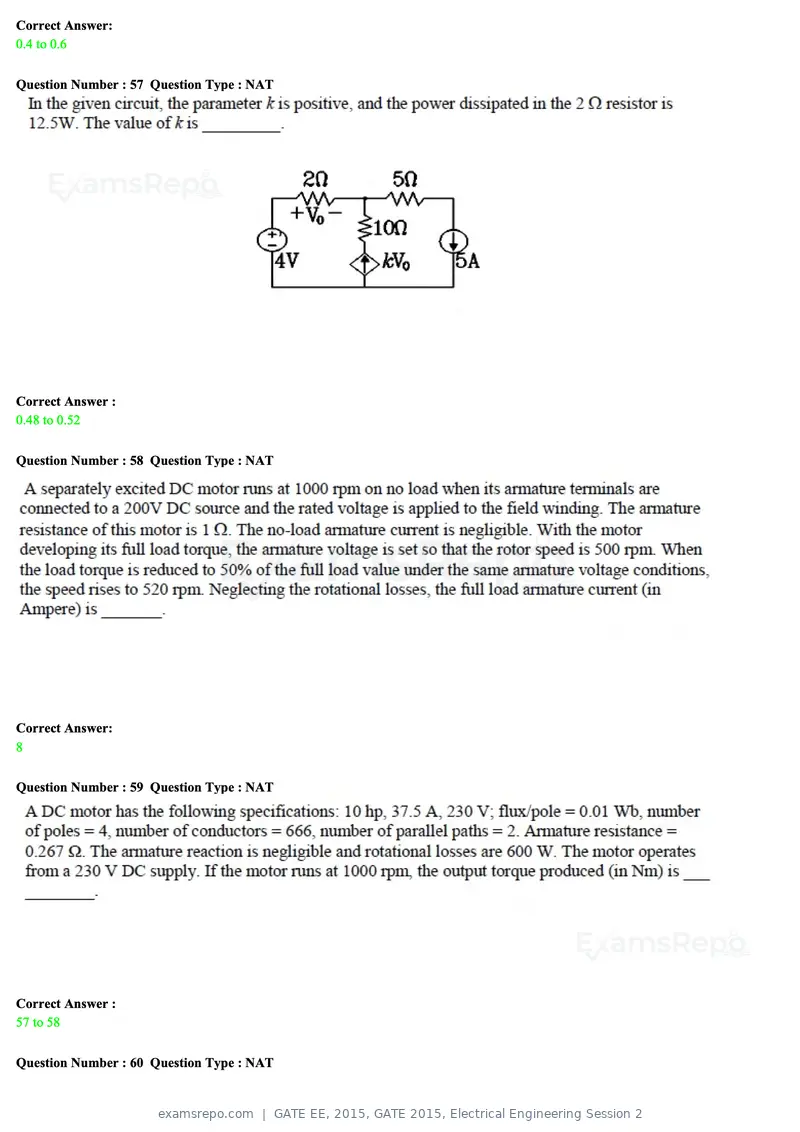 GATE EE 2015 question paper, GATE 2015, Electrical Engineering Session 2, page 25 of 57