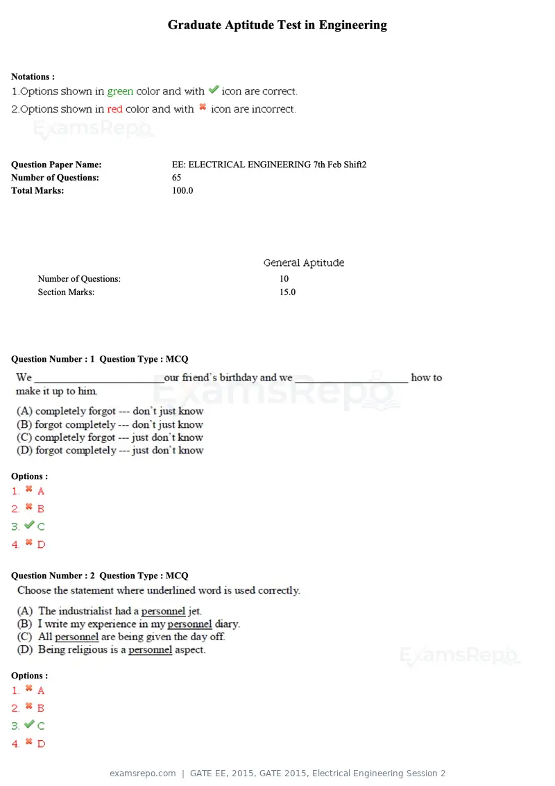 GATE EE 2015 question paper, GATE 2015, Electrical Engineering Session 2, page 30 of 57